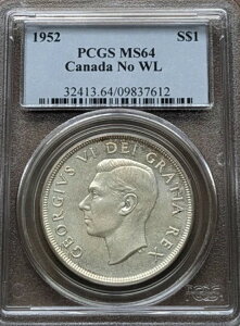 Ji_ 1952N ʂȂ NWL 1h PCGS MS 64