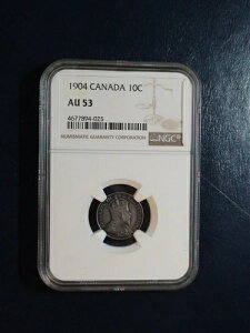 1904 NJi_ 10 Zg NGC AU53 ǂt̃Vo[ 10C RCA̔i!