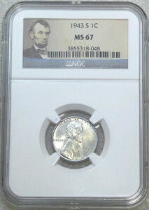1943�N S �����J�[�� �Z���g NGC MS67 ���ɖ��邢���� PQ �V�i�X�y�V�����z���_�[ #A118G