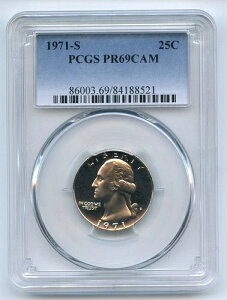 1971�N S ���V���g�� �N�H�[�^�[ 25�Z���g PCGS PR69CAM �uGEM�v �L�[�f�C�g MB 5386