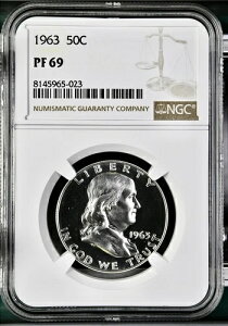 1963�N NGC PF69 �V���o�[�v���[�t �x���E�t�����N���� �n�[�t�_���[ �J���I���� �\��