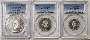 �j���[�J���h�j�A 1967 50/20/10F �G�b�T�C PCGS66/66/64
