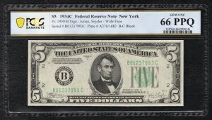 FR. 1959-B 1934-C 5�h�� FRN �j���[���[�N�ANY PCGS ���� ��� ������-66PPQ (C)