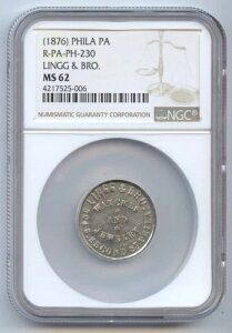 �f�Ճg�[�N���i1876�N�jLingg & Bro.�i#9129�j�y���V���x�j�A�B�t�B���f���t�B�A�BR-PA-PH-230�BNGC MS62�B