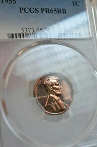 PR65RB 1955�N ���b�h�u���E�� �����J�[�� �y�j�[ PCGS �O���[�h 1�Z���g �v���[�t�R�C�� ���Ɋ󏭂�1�Z���g