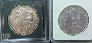2���Z�b�g Gem BU Morgan Silver Dollar $1 1902O+1904O High MS 241118