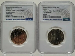 2021 PD Innovation NH $1 NGC MS67/67PL �ƒ�p�r�f�I�Q�[�� ���������[�X 2�R�C��