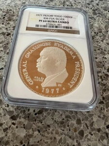 1977 N Piefort Silver Togo 10000F KM-P3A NGC PF64UC !