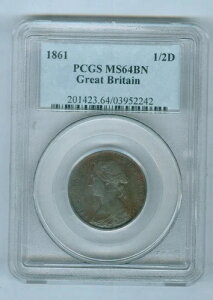 1861�N ���f�� �n�[�t�y�j�[ - OBV 6�AREV F - PCGS MS64 �ɂ߂Ċ� - (BHP-072)