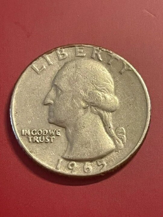 楽天市場】1965年 リバティ・ワシントン 米国 25セント硬貨、ミント 