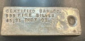 RARE Certified Bar Co. �n���h���C�h �V���o�[ �o�[ .999 ���� 45.81 �I���X