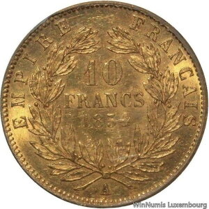 ZZ901 �� �t�����X 10�t���� �i�|���I��3�� 1854�N A �p�� �t���[�e�b�h �S�[���h �S�[���h PCGS MS62-
