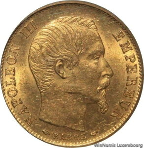 AA901 �� �t�����X 10�t���� �i�|���I��3�� 1854�N A �p�� �t���[�e�b�h �S�[���h �S�[���h PCGS MS62-