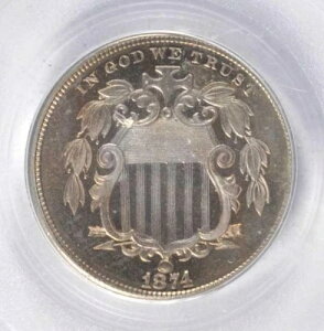 1874�N PCGS PR66CAM 701 �����I�󏭂ȃJ���I�I�v���[�t��5�Z���g�L�[�f�[�g�I�V�[���h�j�b�P��