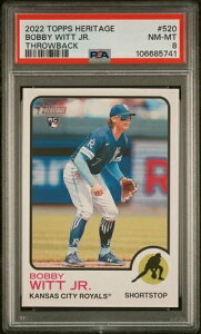 2022 Topps Heritage Bobby Witt Jr ?????? ���A Throwback Variation SSP PSA 8 #520
