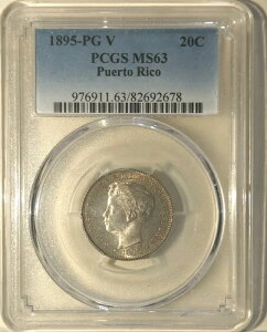 �v�G���g���R 1895-PG V 20�Z���^�[�{ PCGS MS63 ���̃O���[�h�ł͔��Ɋ�