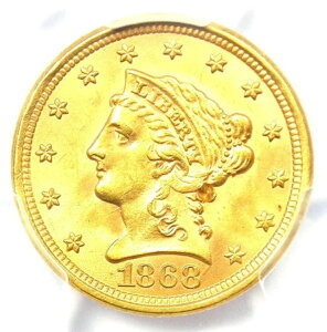 1868-S ���o�e�B�S�[���h�N�H�[�^�[�C�[�O�� 2.50�h���R�C�� - PCGS �����ʏڍ� (UNC MS)