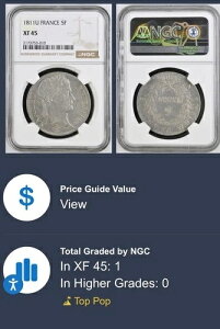 �t�����X �i�|���I�� 5�t���� 1811�N U.S. NGC XF45�B�󏭁B�ō��̈�i�I