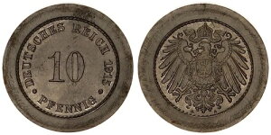 Empire 10 Pfennig 1915 A Very Rare Probe To J.298 XF�A�U�|�j�G���g 122242