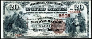HGR 1882 $20 SHAMOKIN PA CH#5625 ((X-RARE 2 m)) ʗʂ킸