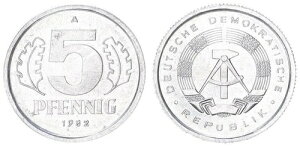 Ddr 5 Pfennig 1982 A - ���[�h�G�b�W�t���T���v�� - ���Ɋ󏭂� Ddr �󏭕i 81477