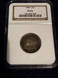 1884�N �v���[�t ���Ȍ^���R�̏��_�� �N�H�[�^�[ PF65 NGC