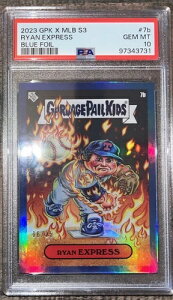 2023 GPK x MLB S3 7b ノーラン・ライアン・エクスプレス ブルーフォイル /25 PSA 10 POP 1
