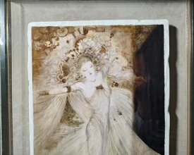 天野喜孝の版画「グウィネヴィアのフレスコ画」箱と証明書付き、非常に希少