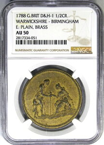 1788 G BRIT �n�[�t �N���E�� DH-1 NGC AU50 �E�H���b�N�V���[ ~ �󏭂ȃI���W�i���^�J��!