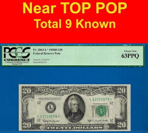 1950D 20�h���A�M������s�� PCGS 63PPQ 9�̃T���t�����V�X�R�X�^�[ fr 2063-L*