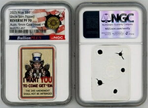 2025�N ��� $1 NIUE Rev PF70 NGC �A���N���T�� �v���C���h ���K�i 9mm�P�[�X�w�b�h BULLIONPLUS