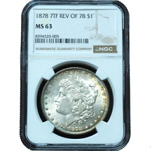 1878 年 78 モルガン ダラー MS63 NGC の裏面 - 魅力的な完全オリジナル コイン!