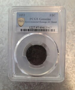1853N ҂ݍ݃wA n[tZg 1/2 PCGS AU ڍ `R[guE
