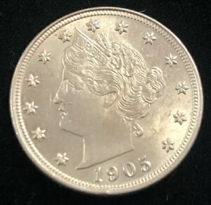 1905年アメリカ合衆国自由の女神「V」ニッケル