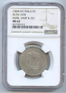 �f�Ճg�[�N���i1854-57�N�jSaml. Hart & Co�i#9121�j�y���V���x�j�A�B�t�B���f���t�B�A�BM-PA-197B�BNGC MS62�B
