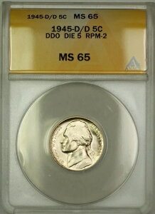 1945-D/D RPM-2 DDO DIE 5 펞 Vo[ WFt@[\ jbP 5Zg RC ANACS MS-65 (M)