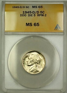 1945-D/D RPM-2 DDO DIE 5 펞 Vo[ WFt@[\ jbP 5Zg RC ANACS MS-65 (F)