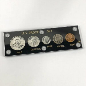 (1)1954年アメリカ合衆国銀貨プルーフセット*大文字*プラスチックホルダー/ケース入り