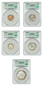 1952-D 1C - 50c CACG MS64-66 �̃��b�g�i�R�C��5���A�I���W�i���~���g�Z�b�g�j - �~���g�Z�b�g