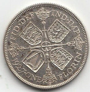 ���ɒ������W���[�W 5 �� 1927 �N�v���[�t �V���o�[ �t���[���� 2/- 2 �V�����O�B