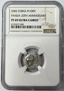 NGC PF69 2002�N ���� 100�� �v���`�i�R�C�� �p���_ 20���N�L�O 1/10�I���X
