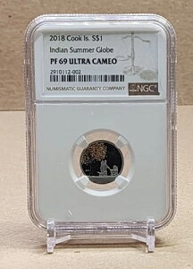 2018�N �N�b�N���� 1�h�� - �C���f�B�A���T�}�[�O���[�u - NGC PF69 UC - �� 999 �V���o�[�R�C��
