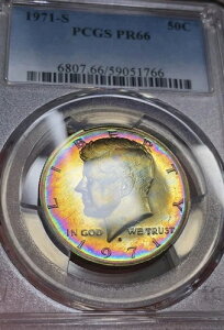 1971-S ���C���{�[�g�[�� �P�l�f�B �n�[�t�_���[ PCGS PF 66 �V�i�O���[�f�B���O�ς� ���ɗǂ�