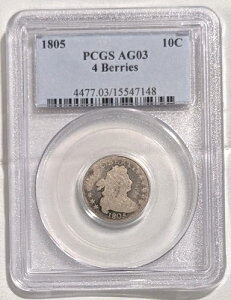 1805�N �h���[�v�o�X�g�_�C�� PCGS AG03 4�x���[ ���A�^�C�v�R�C�� AG3 ���x�ǍD 3