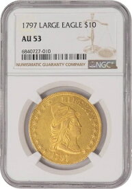1797年 10ドル金貨 キャップド・バスト・ラージ・イーグル AU53 NGC 949166-1