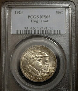 1924年 ユグノー ハーフドル記念金貨 PCGS MS65 ロット1056