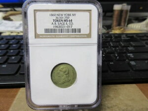 1860 B-571B / M-NY-759 A.B. Sage & CO. _ G.H. Lovett  NGC MS 64