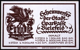 無傷の小冊子、10枚の金貨付き!ビーレフェルト 1923 シャインヴェルファー・ヘフト ドイツのノットゲルト