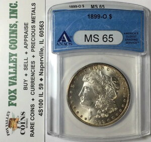 1899-O �����K����� MS65 ANACS ���ʎ኱�ϐF�I�u���X�g�z���C�g�I