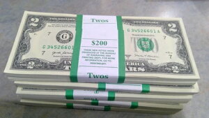 BU 2017-A、g/7(シカゴ)2.00ドル紙幣、「BEP」100枚束(額面200ドル)